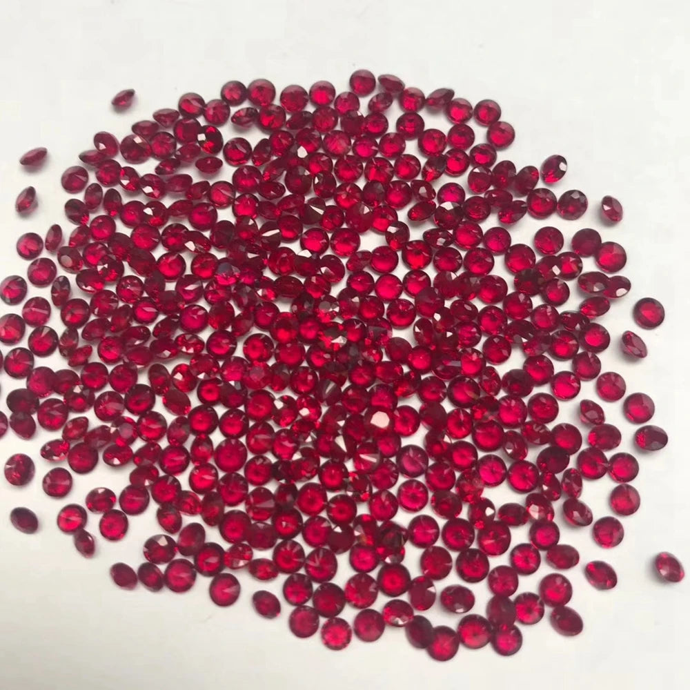 180 Pieces 1mm 1 Carat 1 Bag A Quality Natural Red Ruby Gemstone 100% Africa Original Round Brilliant Cut Stones