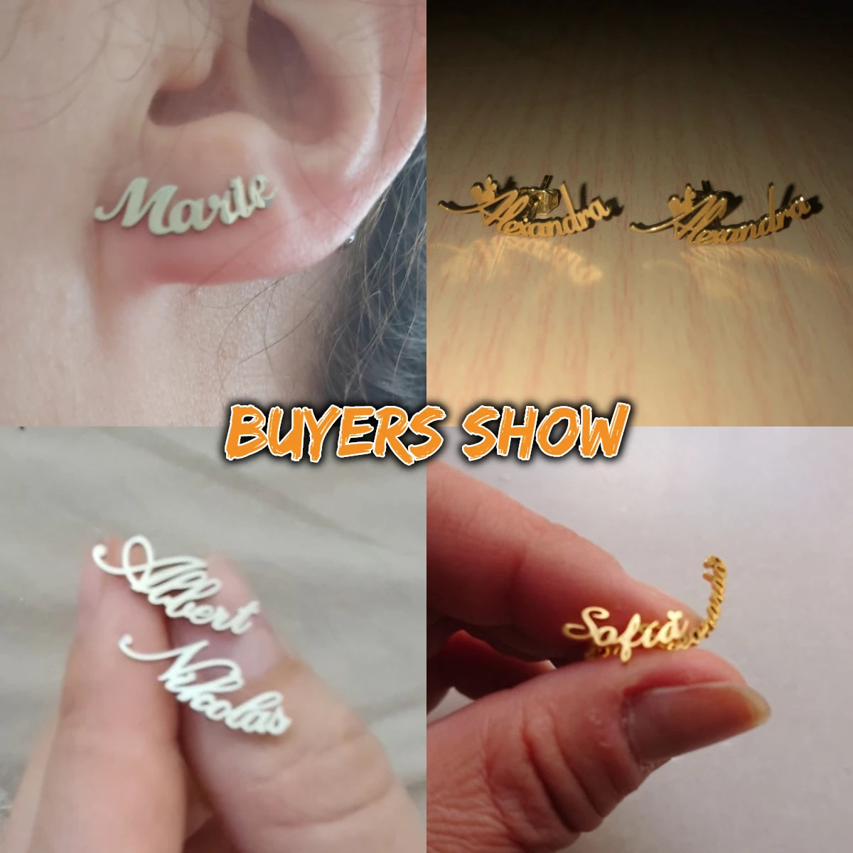 Fashion Custom Name Earrings Personalized Stainless Steel Initial Letter Nameplate Jewelry For Women Stud Earrings Gifts