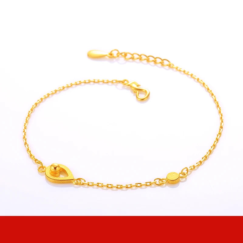24K Pure Gold Bracelet Real 999 Solid Gold Bangle Beautiful Butterfly Classic Jewelry