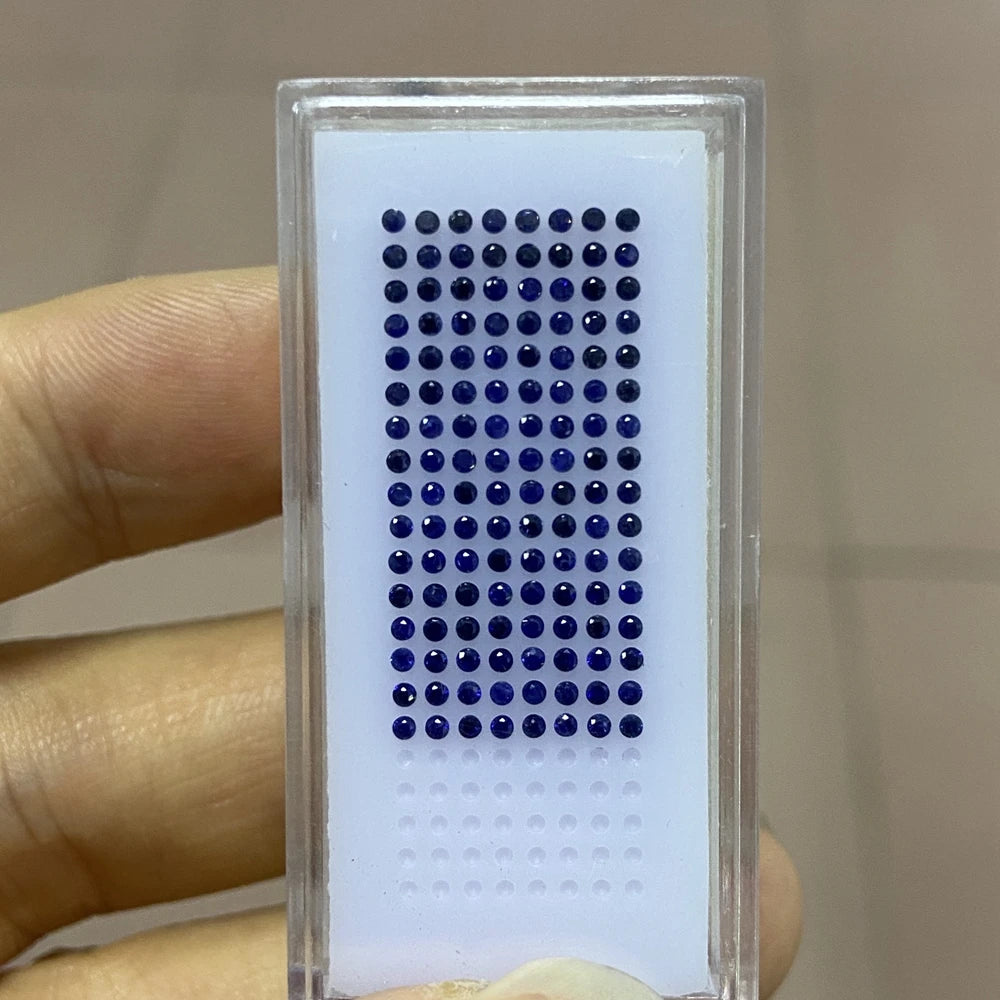 1mm 2mm Natural Round Blue Sapphire Gemstone 100% Thailand Original Stones For Jewelry Material