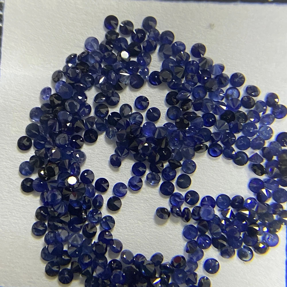 1mm 2mm Natural Round Blue Sapphire Gemstone 100% Thailand Original Stones For Jewelry Material