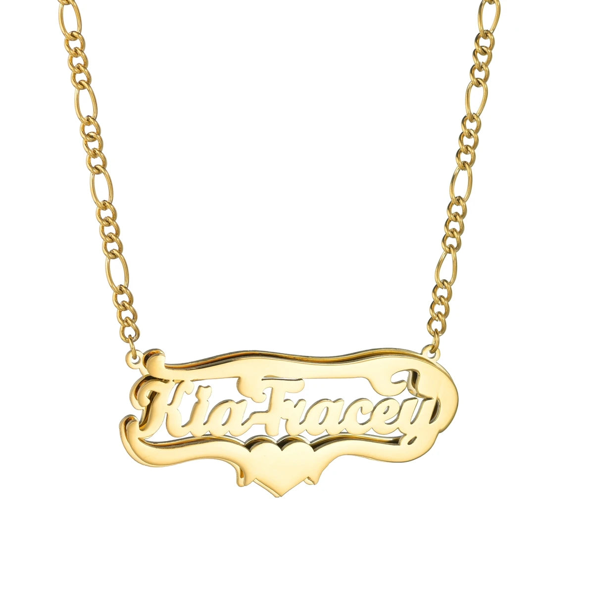 Collier personnalisé avec double nom Hip Hop, collier avec nom gothique, double plaqué, pendentif avec gravure, piercing, bijoux cadeau