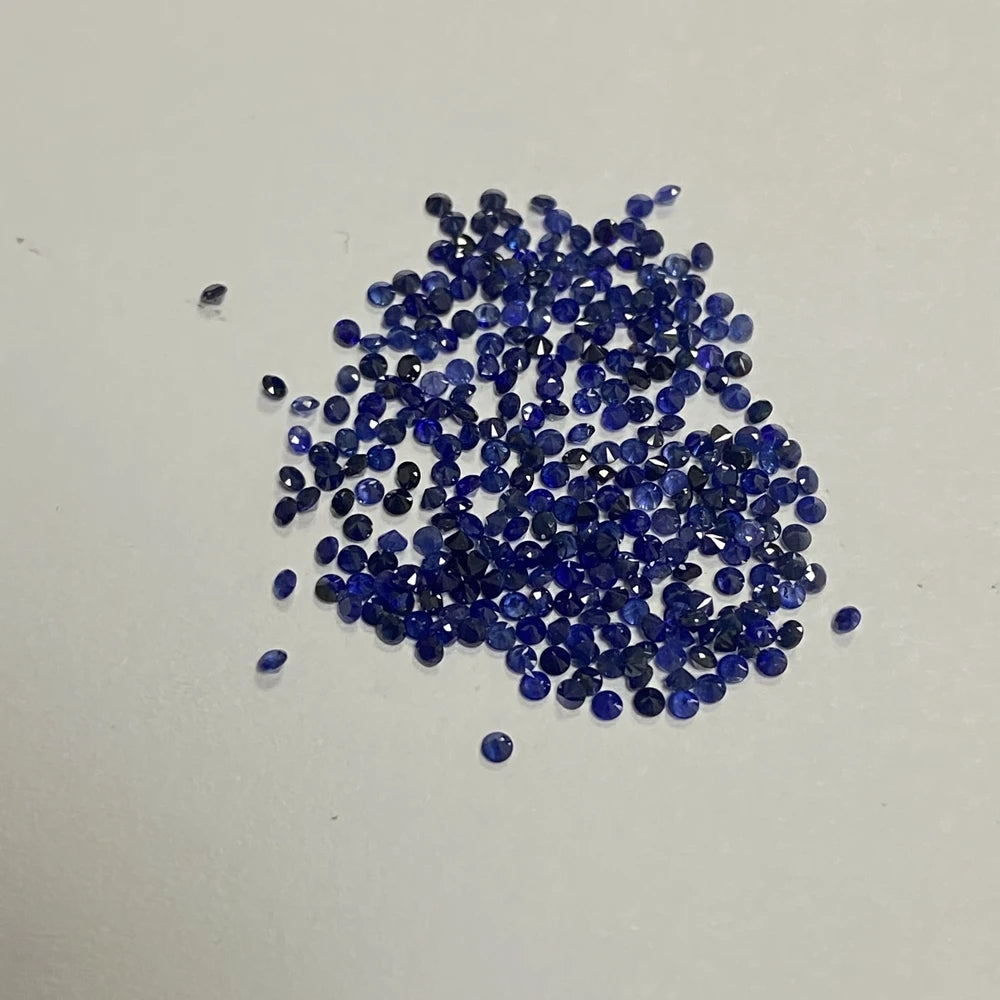 25 Pieces Round Brilliant Cut 2mm Natural Blue Sapphire Thailand Gemstone 100% Original 1 Carat Stones