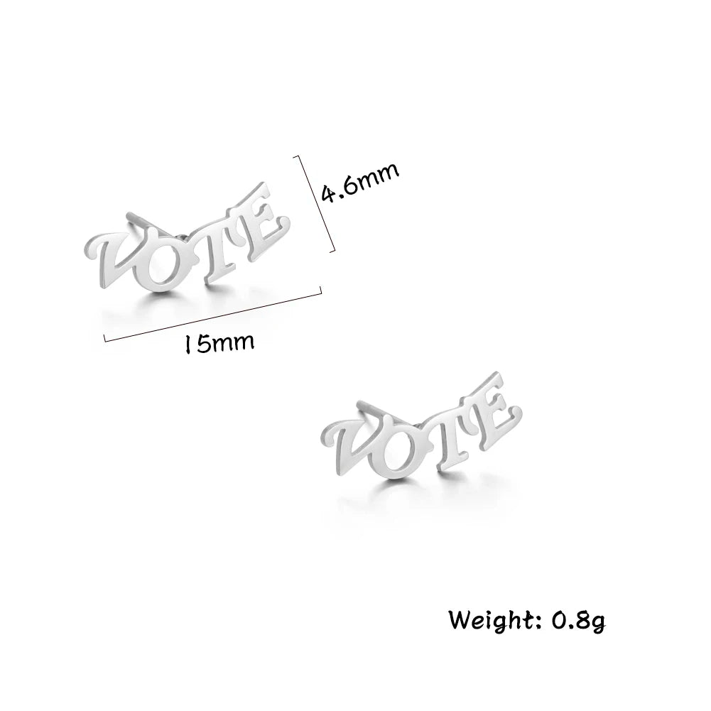 Fashion Custom Name Earrings Personalized Stainless Steel Initial Letter Nameplate Jewelry For Women Stud Earrings Gifts