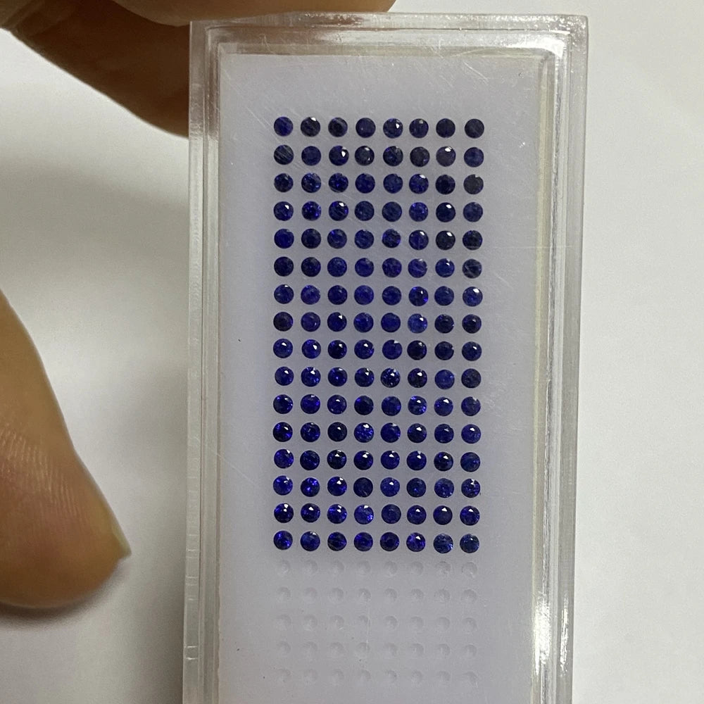 25 Pieces Round Brilliant Cut 2mm Natural Blue Sapphire Thailand Gemstone 100% Original 1 Carat Stones