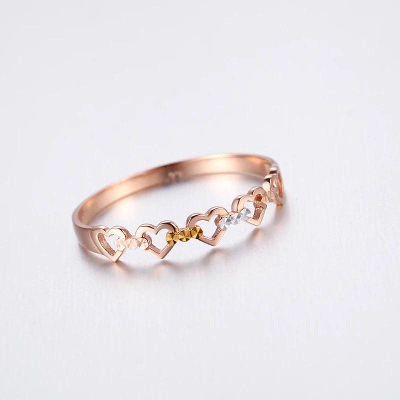 18k Pure Gold Heart Ring 2023 New Hot Selling Top Women Female Models Girl Miss Genuine Real 750 Jewelry Party Romantic