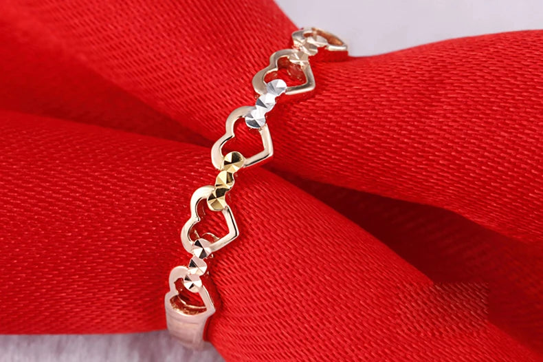 18k Pure Gold Heart Ring 2023 New Hot Selling Top Women Female Models Girl Miss Genuine Real 750 Jewelry Party Romantic