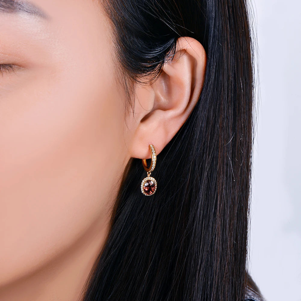 2.16ct Natural Tourmaline with H SI pave Set Diamond 18k Rose / Yellow Gold Dangle Earrings