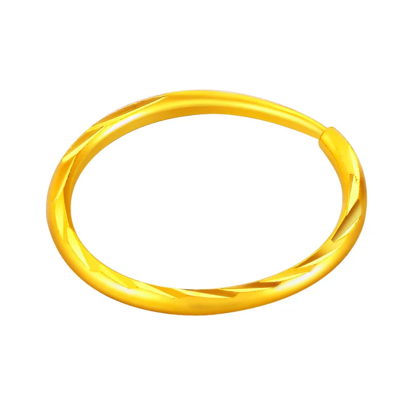 24k Pure Gold Hoop Earrings Classic Wild Generous Fine Round Women Female Lady Miss 2023 New Hot Sale Trendy 999 Real Gold