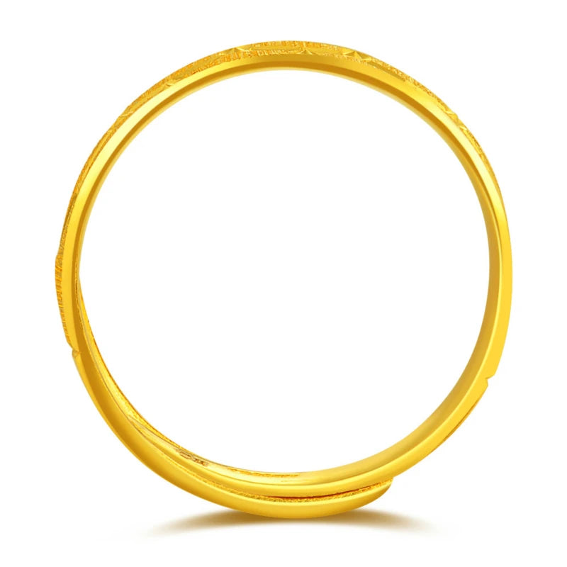 24K Pure gold classic couples Living circle gold ring neutral Couple LOVERS To marry got engaged marry MALE FAMALE GRIL