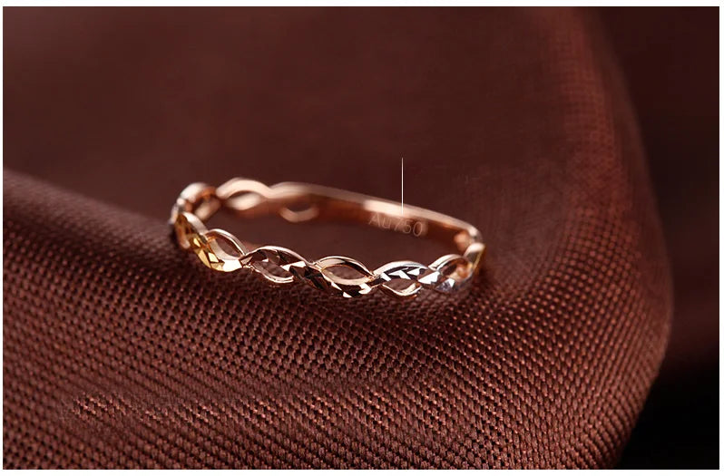 18k Gold Ring New Flower Design Fashion Hot Selling For Women Girl Miss Mother Gift Pure Real 750 Solid