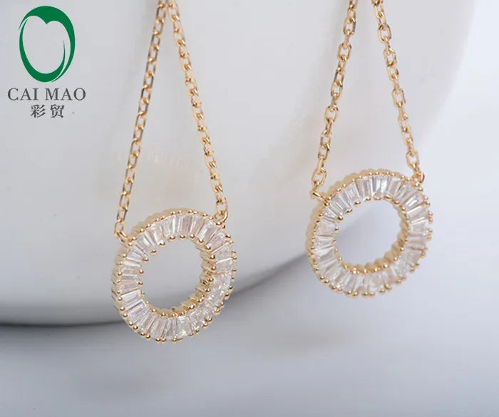 18K Yellow Gold 0.75ct Natural Baguette Didmonds Earrings for Anniversary