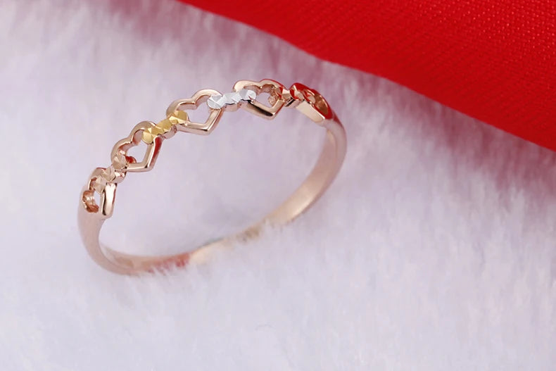 18k Pure Gold Heart Ring 2023 New Hot Selling Top Women Female Models Girl Miss Genuine Real 750 Jewelry Party Romantic