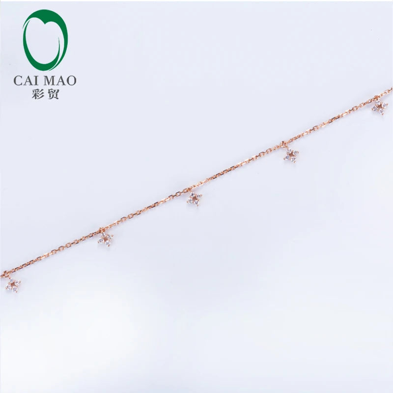 Jewelry 0.20ct Natural Diamonds 18k Rose Gold Engagement Chain Bracelet