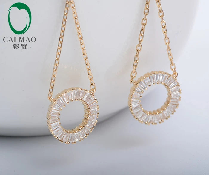 18K Yellow Gold 0.75ct Natural Baguette Didmonds Earrings for Anniversary