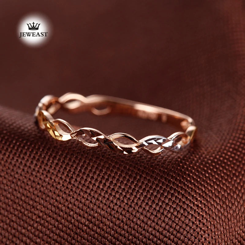 18k Gold Ring New Flower Design Fashion Hot Selling For Women Girl Miss Mother Gift Pure Real 750 Solid