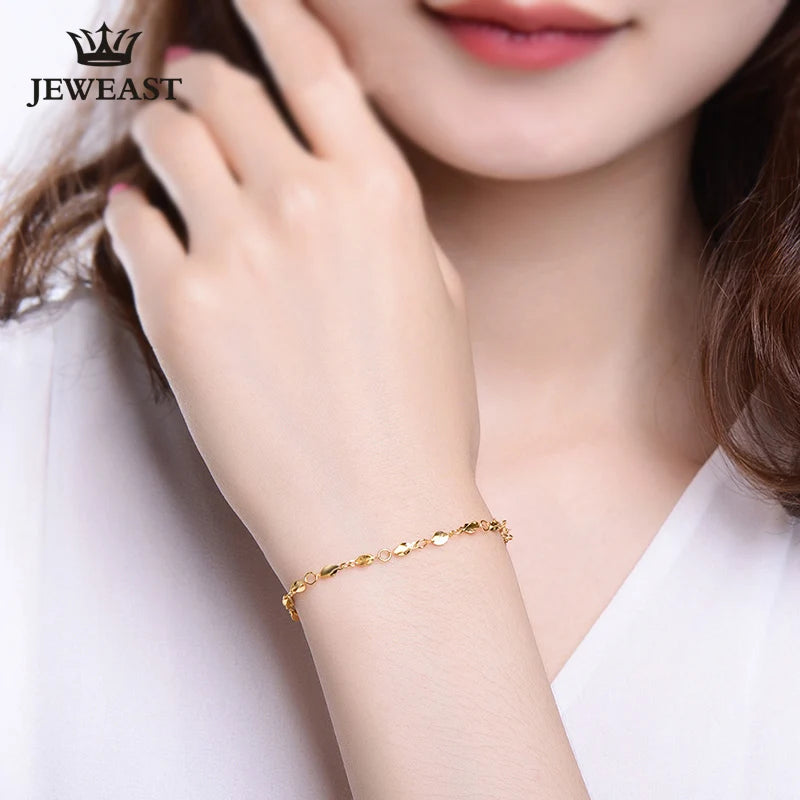 Women 24k Gold Bracelet Pure 999 Carambola Girl Party Gift Good