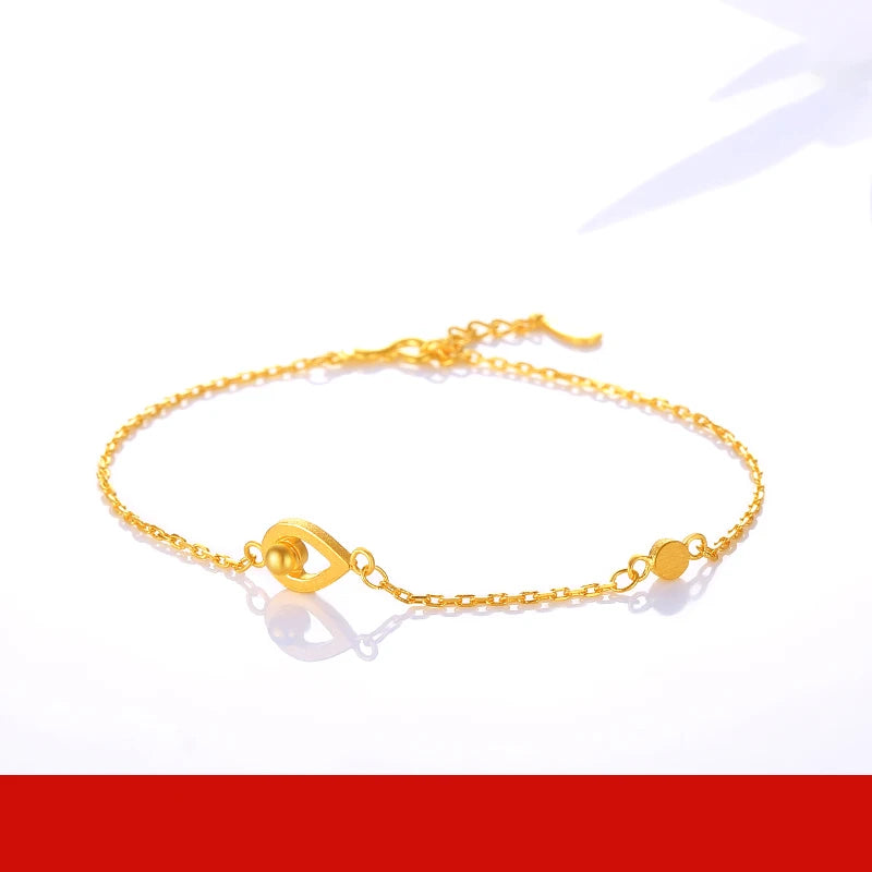 24K Pure Gold Bracelet Real 999 Solid Gold Bangle Beautiful Butterfly Classic Jewelry
