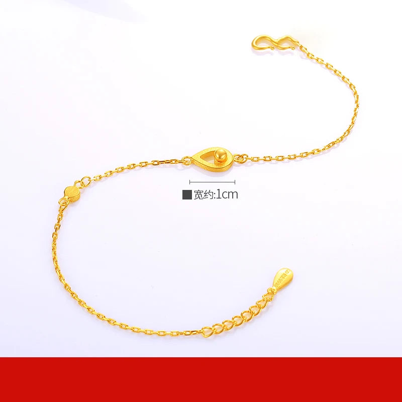 24K Pure Gold Bracelet Real 999 Solid Gold Bangle Beautiful Butterfly Classic Jewelry