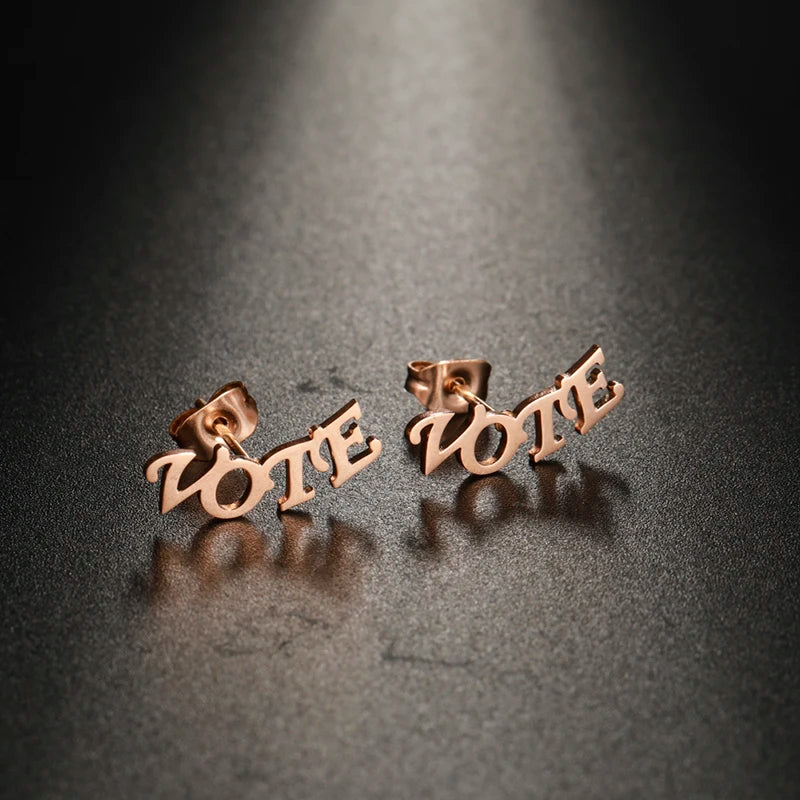 Fashion Custom Name Earrings Personalized Stainless Steel Initial Letter Nameplate Jewelry For Women Stud Earrings Gifts