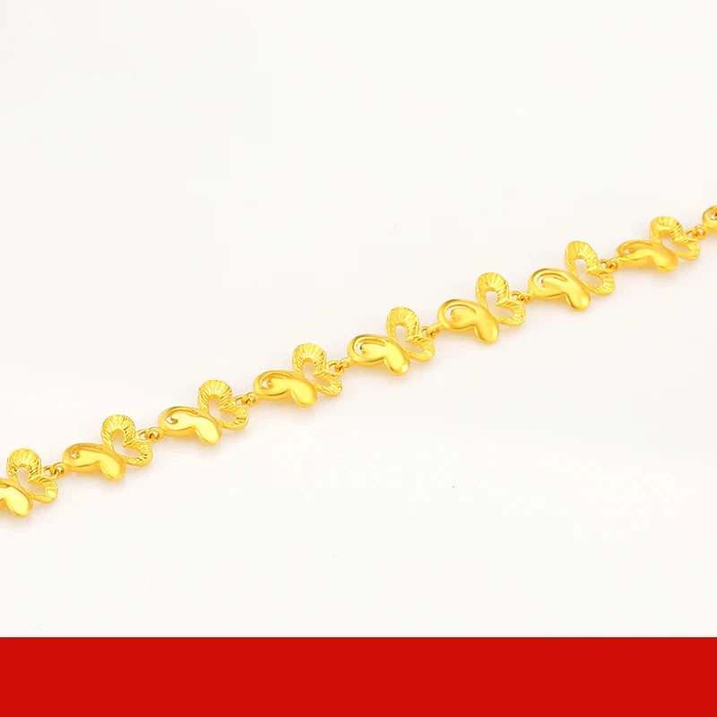 24K Pure Gold Bracelet Real 999 Solid Gold Bangle Vintage Beautiful Classic Jewelry