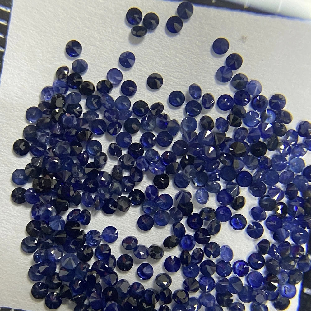 1mm 2mm Natural Round Blue Sapphire Gemstone 100% Thailand Original Stones For Jewelry Material