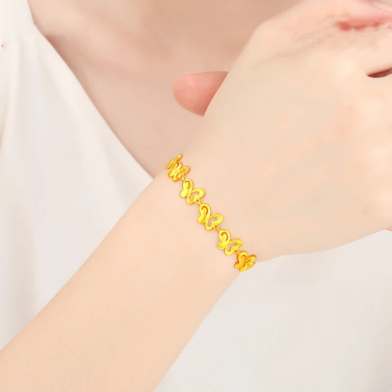 24K Pure Gold Bracelet Real 999 Solid Gold Bangle Vintage Beautiful Classic Jewelry