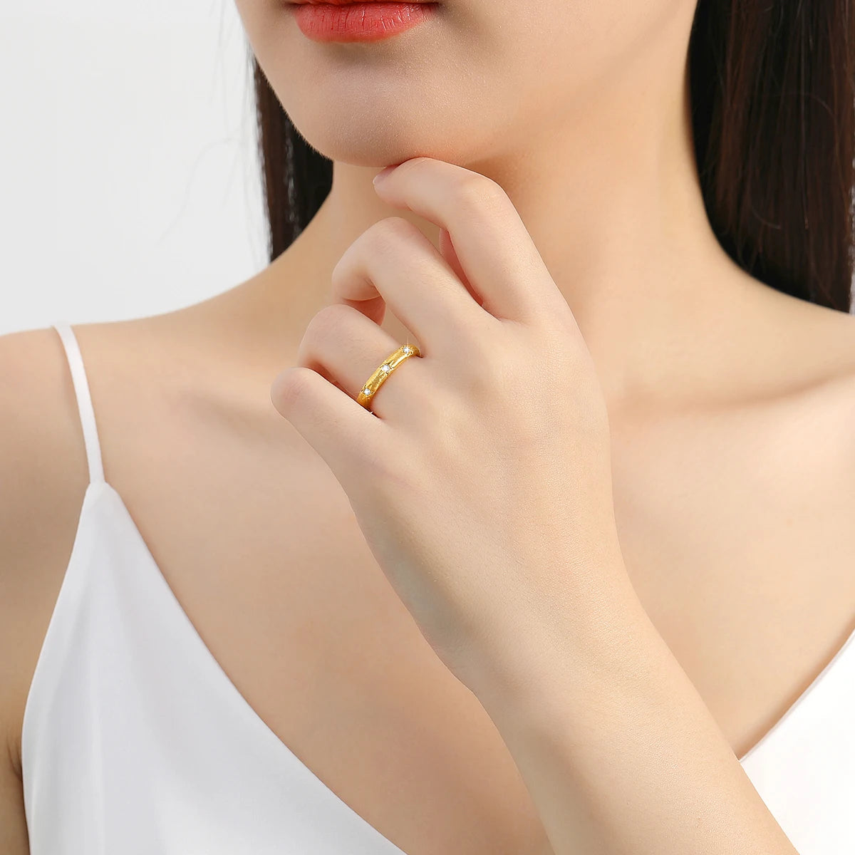 18K Gold Moissanite Diamond Ring for Women Buccellati Craft Retro Style Rings AU750 Stamp Luxury Wedding Gift Fine Jewelry