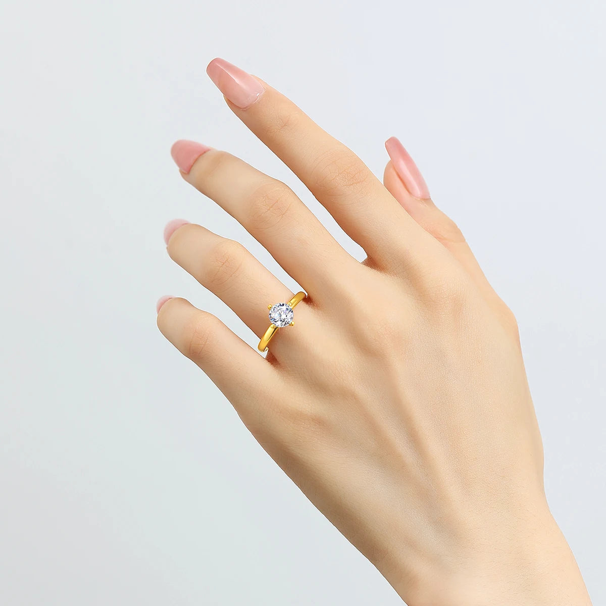Four Claw Moissanite Ring Genuine 18K Gold Brilliant Cut Diamond Ring for Women Wedding Anniversary Engagement Gift Fine Jewelry