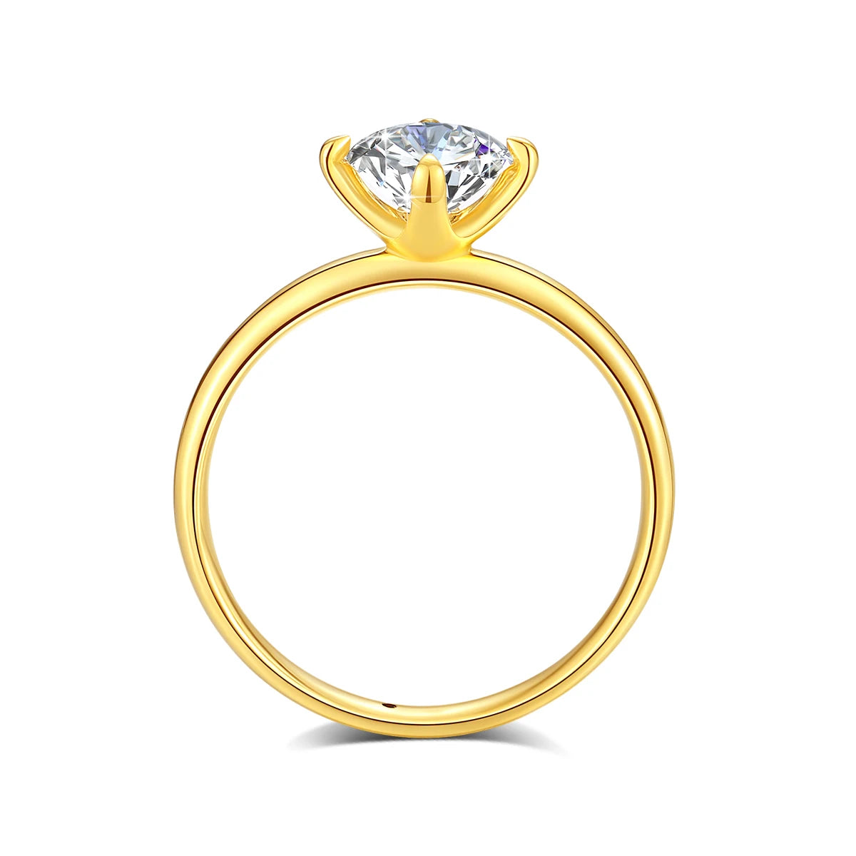 100% Real 18k Gold Ring Moissanite 1 Carat With Certificate Luxury Wedding Jewelry For Women Summer Engagement Gift Non Tarnish