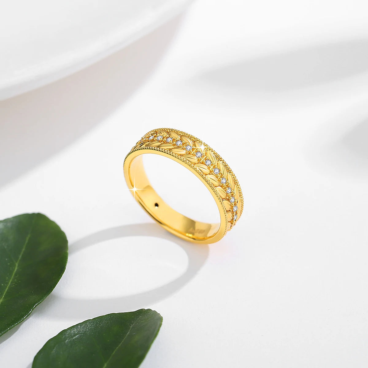 100% 18K Gold Ring AU750 Moissanite Diamond Ring for Man Women Wedding Anniversary Engagement Gift High Jewelry