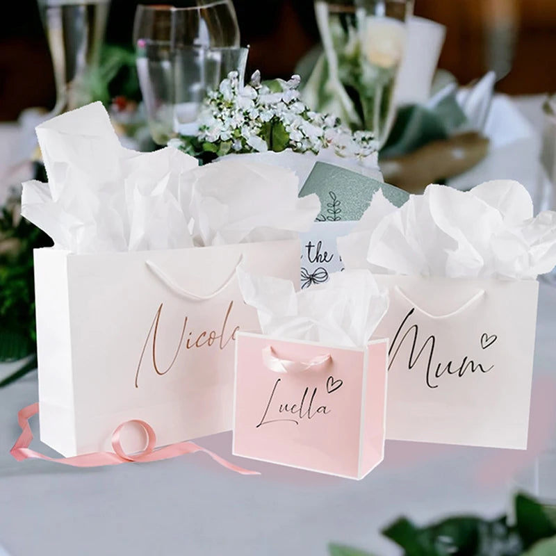 Personization Bridesmaid Wedding Gift Bags For Guests Bridal Shower Proposal Party Gifts Custom Name Groom Best Men Gifts Bags