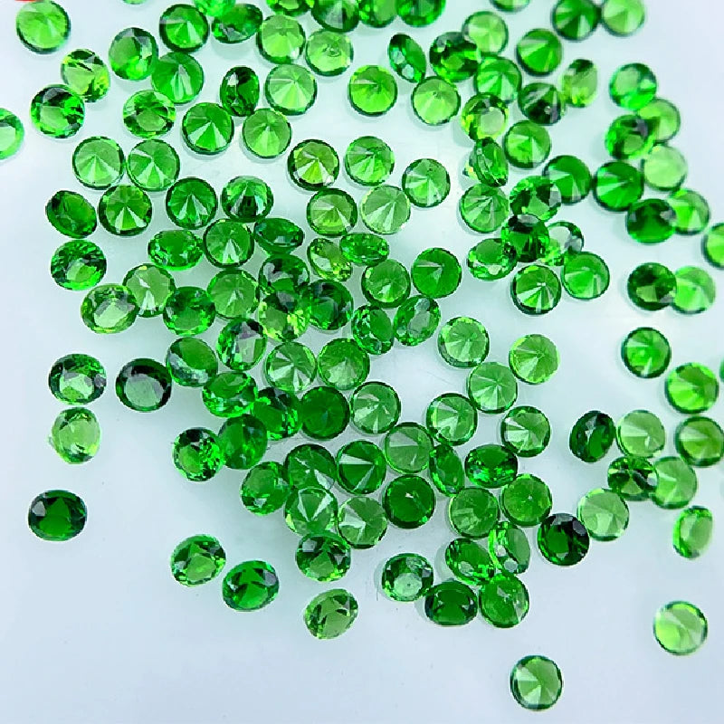 100% Real Natural Circular Green Tsavorite Gemstone Loose Gems Diy Material for Jewelry