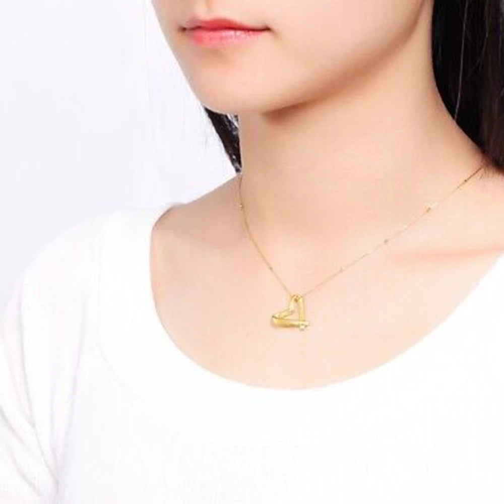 999 Pure 24K Yellow Gold Pendant For Women 3D Brushing Crafts Loving Heart /1.1g