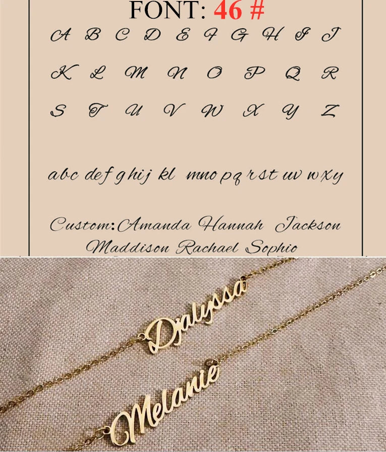 Custom Name Necklace Personalized Golden Choker Stainless Steel Necklaces For Women Man Customized Jewelry Couple Gift