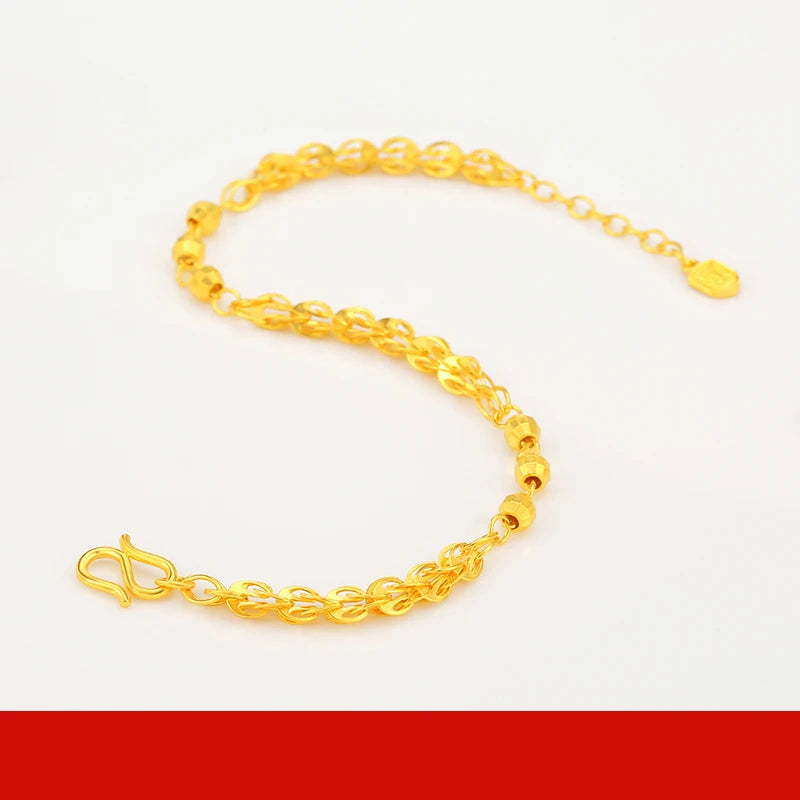 24K Pure Gold Bracelet Real 999 Solid Gold Bangle Beautiful Classic Jewelry