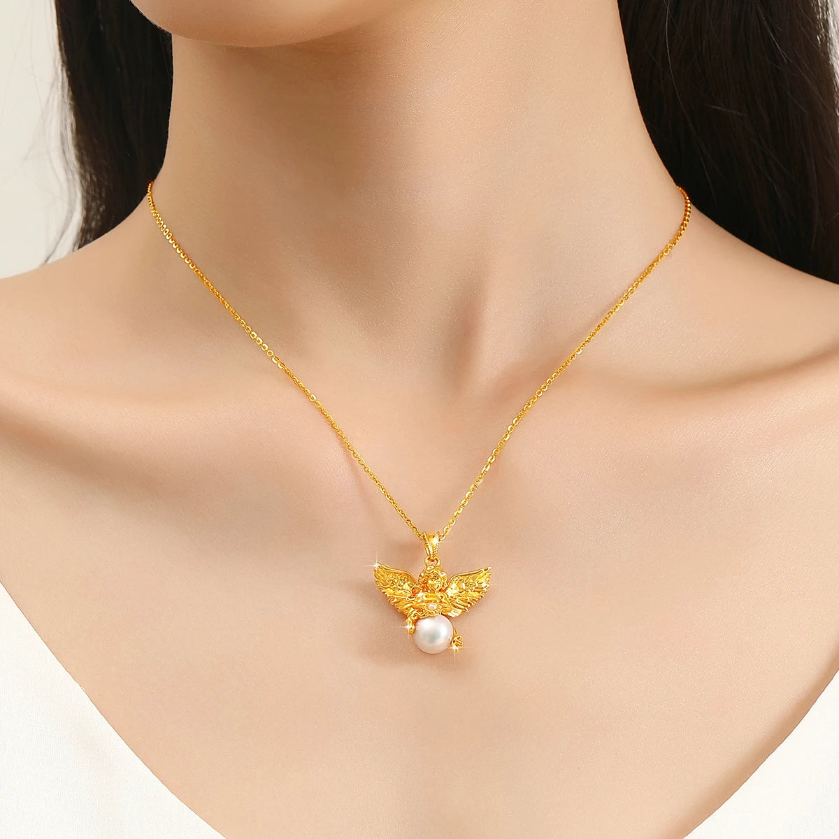 100% Real AU750 18K Gold Necklace Women 8.5MM Natural Pearl Pendant With Certificate Waterproof Fine Jewelry For Gift Prensent