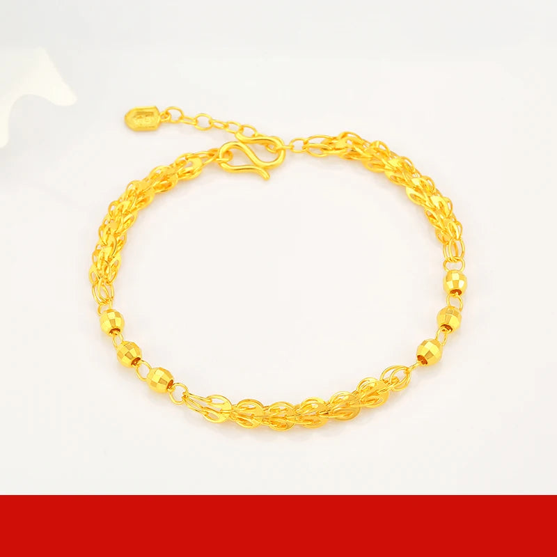 24K Pure Gold Bracelet Real 999 Solid Gold Bangle Beautiful Classic Jewelry