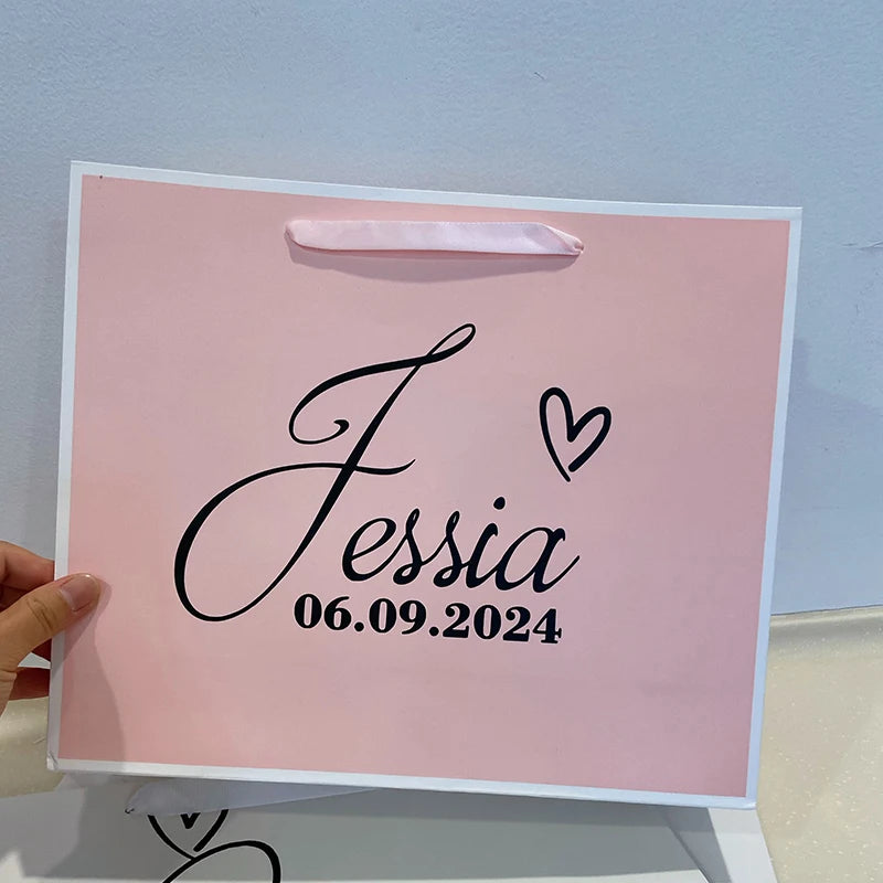 Personization Bridesmaid Wedding Gift Bags For Guests Bridal Shower Proposal Party Gifts Custom Name Groom Best Men Gifts Bags