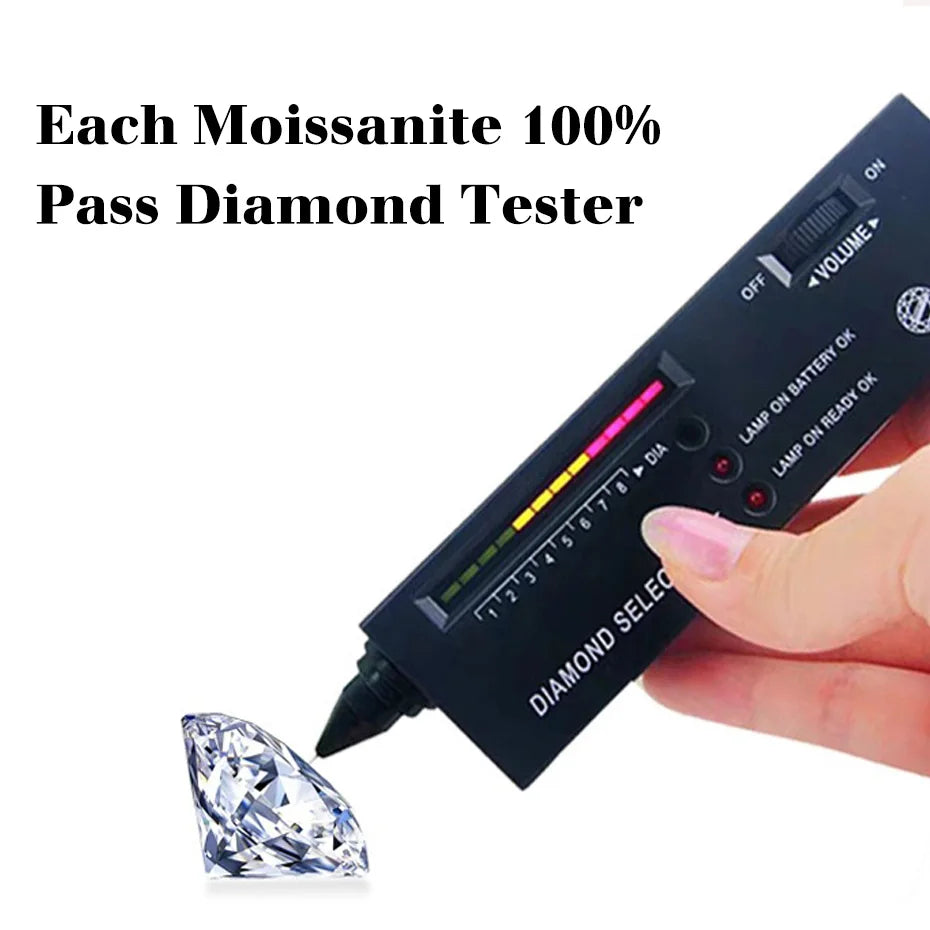 Original Solid 18K Gold Moissanite Ring For Women 5 Stone AU 750 Luxury Wedding Jewelry With Stamp Gift Female