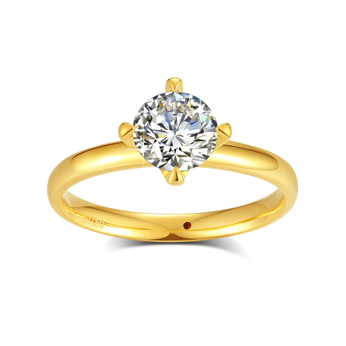 100% Real 18k Gold Ring Moissanite 1 Carat With Certificate Luxury Wedding Jewelry For Women Summer Engagement Gift Non Tarnish