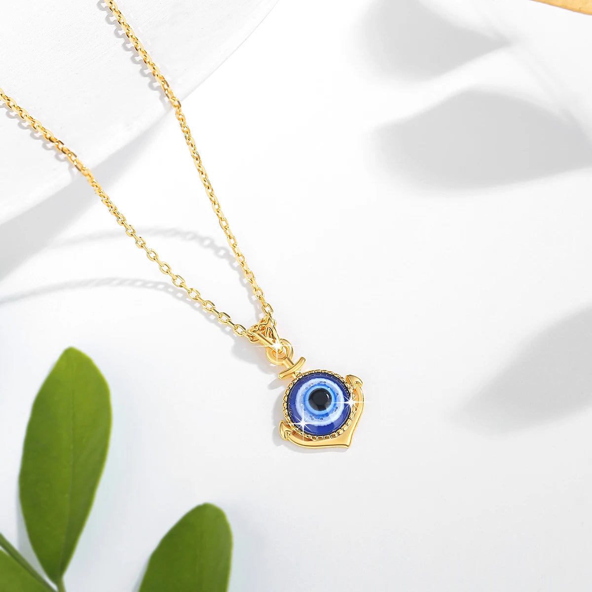 Unique design Evil Eye Pendant 18K Gold Necklace for Women Anniversary Party Gift Fine Jewelry With Certificate
