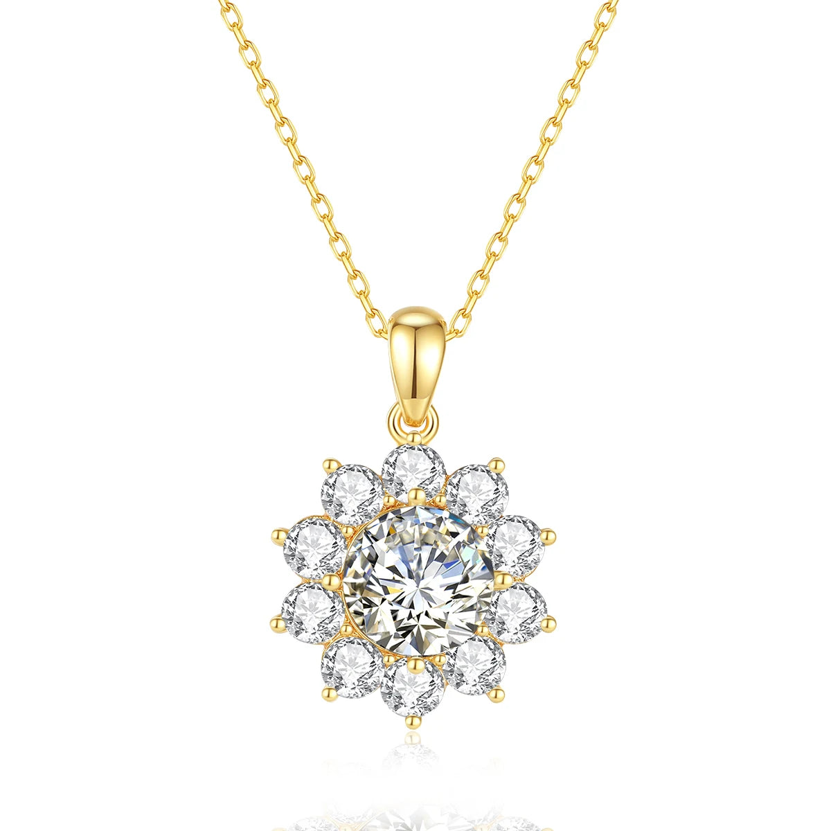 Original Design 18K Gold Moissanite Pendant 2ct VVS1 AU750 Bauhinia Necklace for Women Anniversary Party Gift Trendy Jewelry