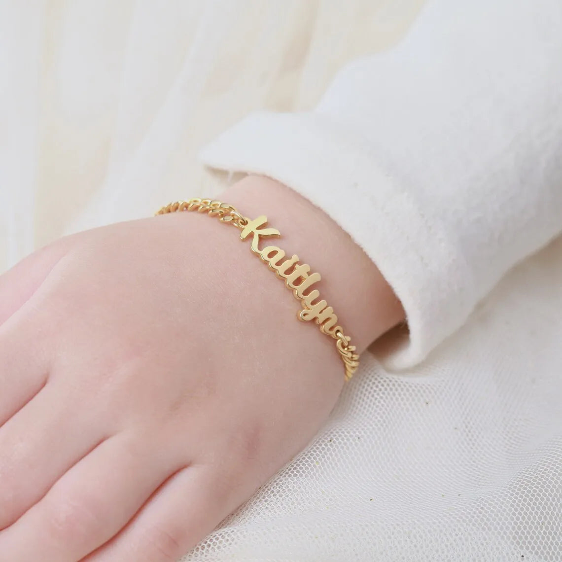 Personalize Custom Baby Name Bracelet Gold Color Stainless Steel Adjustable Bracelet New Born To Child Girls Boys Jewelry Gift