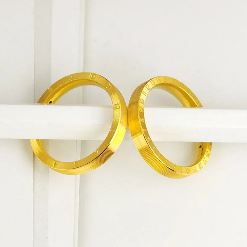 1PCS Pure 999 24K Yellow Gold Ring Women 520 Clock Rings 5G Hard Gold Crafts Loving Heart Rings US Size 6-9