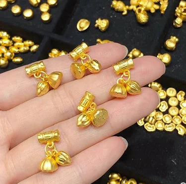 Fine gold 999 pendants for women 24k pure gold lotus pendant gold charms