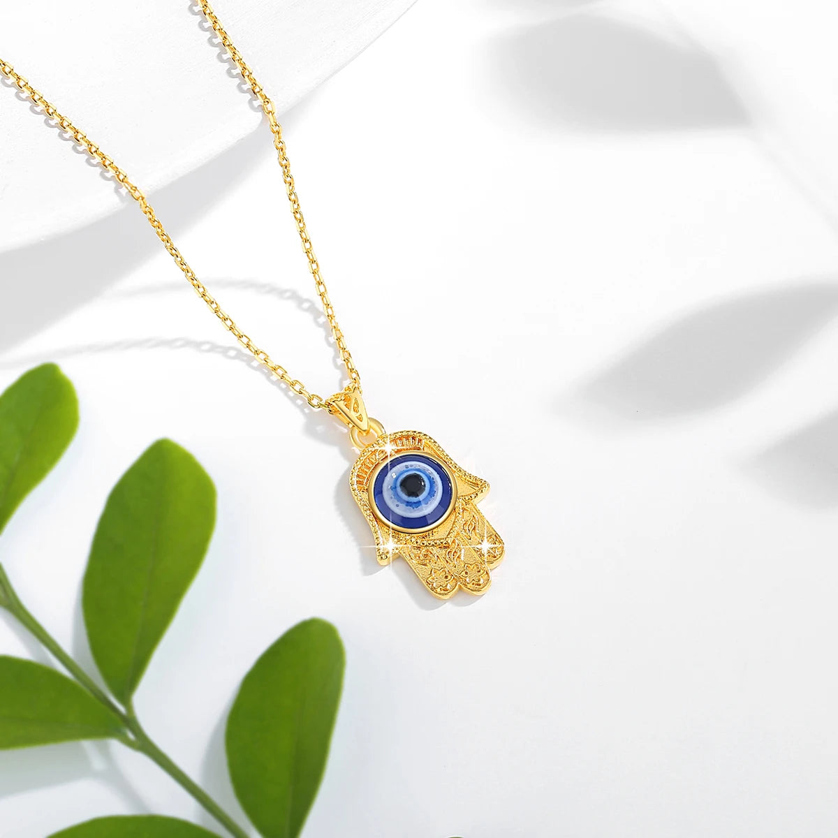 Unique design Evil Eye Necklaces Real 18K Gold Pendant Anniversary Party Gift High Jewelry for Women