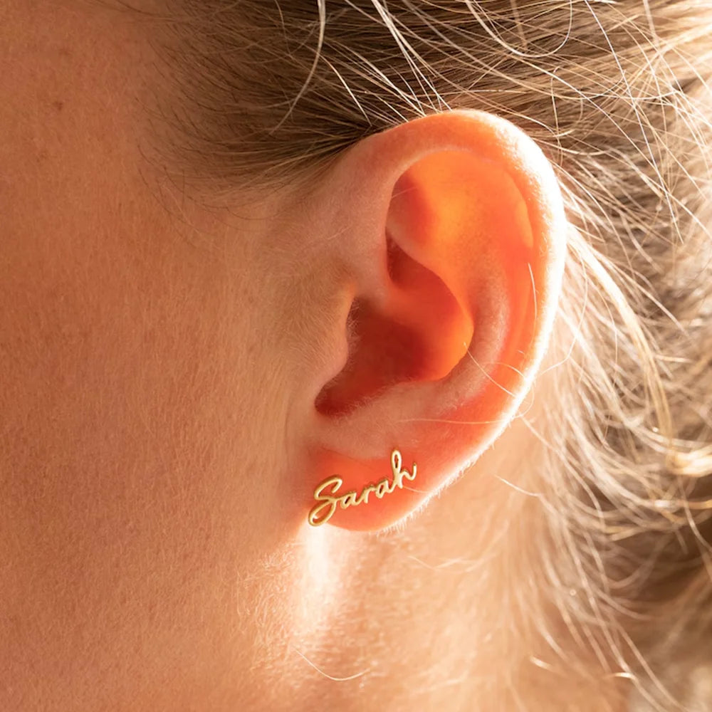 Customized Name Earrings for Personalized Daily Wear, Handmade Minimalist Jewelry, Perfect Gift for Mothers and Ladies