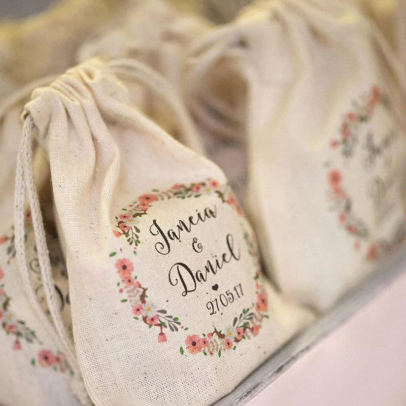 5pcs Personalized custom wedding engagement baby shower birthday bridal shower bachelorette party baptism Christening gift bags