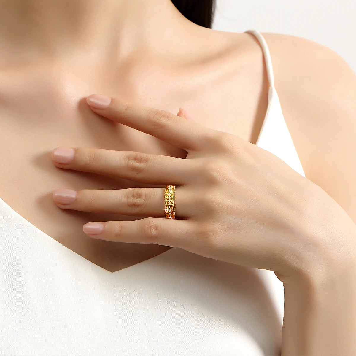 100% 18K Gold Ring AU750 Moissanite Diamond Ring for Man Women Wedding Anniversary Engagement Gift High Jewelry
